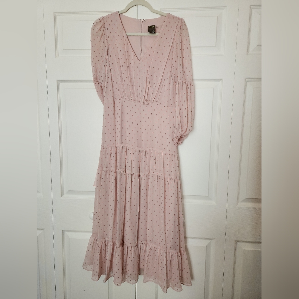 Blush pink midi dress